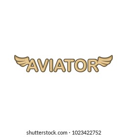 aviator text with angel bird wing vector art