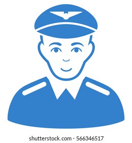 Aviator vector icon. Flat cobalt symbol. Pictogram is isolated on a white background. Designed for web and software interfaces.