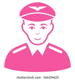 Aviator vector icon. Flat pink symbol. Pictogram is isolated on a white background. Designed for web and software interfaces.