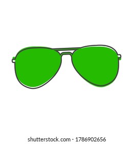 Icono vectorial de gafas de aviador. Gafas piloto. Las gafas de sol protegen del estilo de dibujos animados sobre fondo blanco aislado.