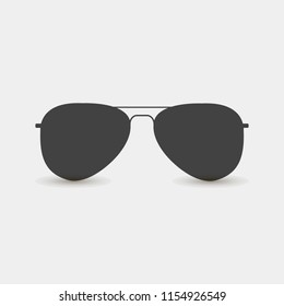 Aviators glasses vector icon. Pilot's glasses. Sunglasses protect from the sun on a gray background. Layers grouped for easy editing illustration. For your design.