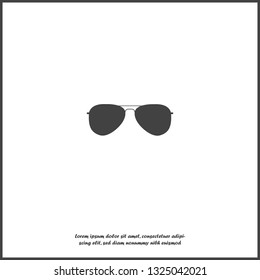 Aviators glasses vector icon. Pilot's glasses. Sunglasses protect from the sun on white isolated background. Layers grouped for easy editing illustration. For your design.
