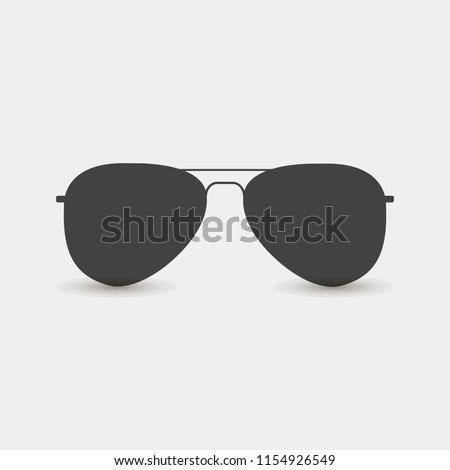 Aviators glasses vector icon. Pilot's glasses. Sunglasses protect from the sun on a gray background. Layers grouped for easy editing illustration. For your design.