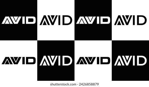 AVID logo. A V I D design. White AVID letter. AVID, A V I D letter logo design. Initial letter AVID linked circle uppercase monogram logo.
