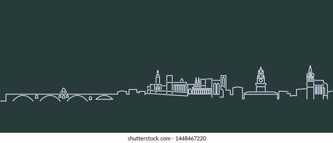 Avignon Single Line Skyline Profile