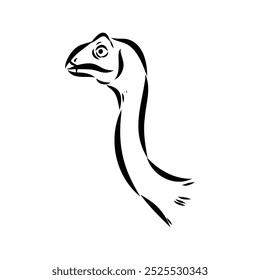 Avimim dinosaur vector sketch realistic sketch dinosaur, vector illustration