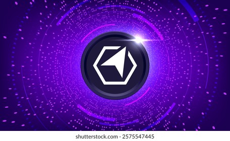 Avinoc coin cryptocurrency concept banner background.
