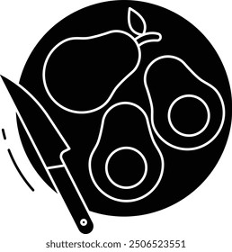 aviocado solid glyph vector illustration