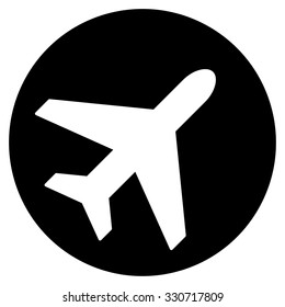 Avion vector icon. Style is flat symbol, rounded angles, white background.