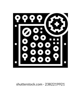 avionics testing aircraft glyph icon vector. avionics testing aircraft sign. isolated symbol illustration