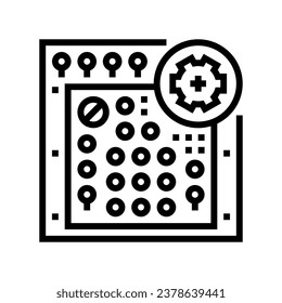 avionics testing aircraft line icon vector. avionics testing aircraft sign. isolated contour symbol black illustration