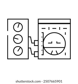 avionics testing aircraft line icon vector. avionics testing aircraft sign. isolated contour symbol black illustration