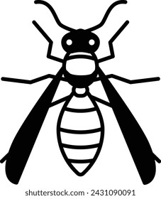 Avispa glyph and line vector illustration