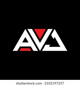 AVJ triangle letter logo design with triangle shape. AVJ triangle logo design monogram. AVJ triangle vector logo template with red color. AVJ triangular logo Simple, Elegant, and Luxurious design.