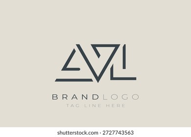 AVL Logo-Design mit abstrakten Buchstaben. Modernes Business-Logo-Design mit abstrakter Typografie und zeitgenössischem Stil
