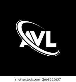 AVL logo. AVL letter logo design. Initials AVL logo linked with circle and uppercase monogram logo. AVL typography for technology, business and real estate brand.