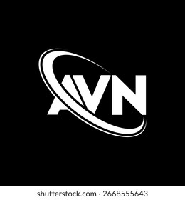 AVN logo. AVN letter logo design. Initials AVN logo linked with circle and uppercase monogram logo. AVN typography for technology, business and real estate brand.