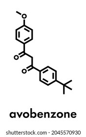 Avobenzone sunscreen molecule (UV filter). Skeletal formula.