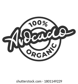Avocado 100% Bio. Vektorschrift 