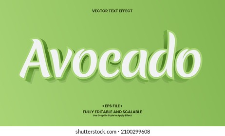 Avocado 3D Text Effect. Avocado text effect template with 3d style use for title, headline, logo and business brand