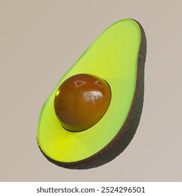 Avocado 3D Vektor Lebensmittel frisch