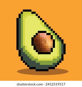 Aguacate en 8 bits pixel art. Aguacate pixel en Vector.