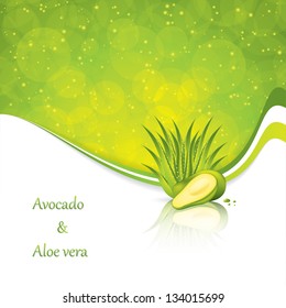 Avocado and Aloe Vera concept design vector