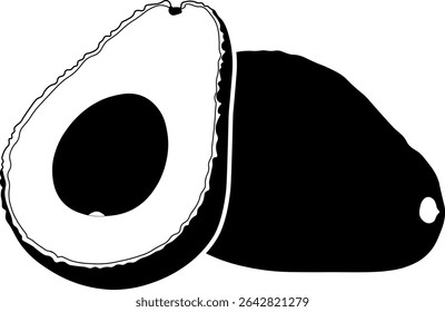"Avocado Art Design" mostra uma ilustração criativa e vibrante de um abacate fresco, ideal para alimentos, saúde e visuais com temas orgânicos.
