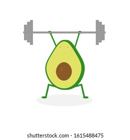 avocado as an athlete lifts the bar
