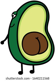 Avocado avo half butt icon