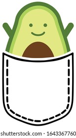 Avocado with avo half in pocket