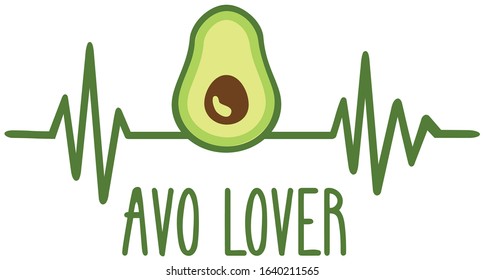 Avocado avo lover heartbeat icon