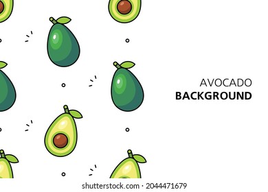 Avocado background. Icon design. Template elements. isolated on white background