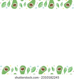 Fondo aguacate con lugar para el texto. Dibujo de aguacate