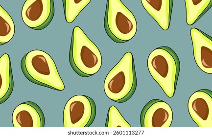 Avocado background. Avocado seamless pattern for backgrounds, cloth motifs, gift wrap or wall decoration, fruit pattern, wrapping paper, fabric, textile