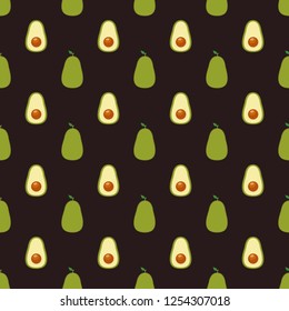 Avocado background. Seamless vector pattern