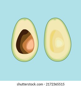 Avocado berry illustration in flat style. Vector graphics.