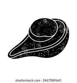 Avocado black hand drawn icon in grunge look