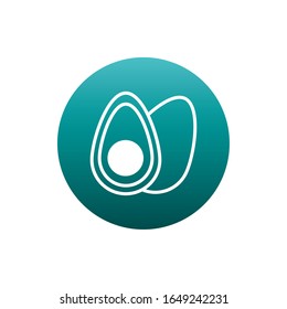 Avocado block gradient style icon design, Fruit healthy organic food sweet and nature theme Vector illustration