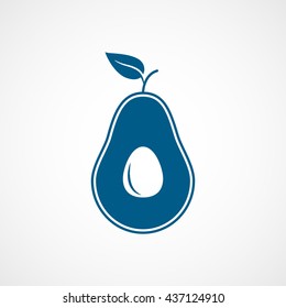 Avocado Blue Flat Icon On White Background