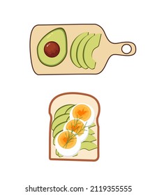 Avocado und gekochter Ei Toast
