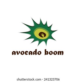 avocado boom concept vector design template