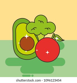 avocado broccoli and tomato vegetables healthy food
