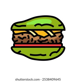 avocado burger food color icon vector. avocado burger food sign. isolated symbol illustration