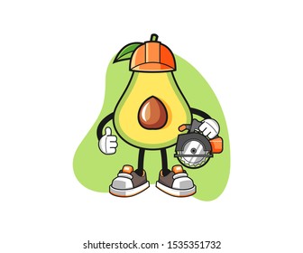 Avocado carpenter mascot design vector. Cartoon character illustration for business, t shirt, sticker.