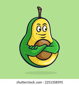 personaje de aguacate caricatura, adecuado uso como icono del logotipo de mascota, archivo vectorial eps 10 