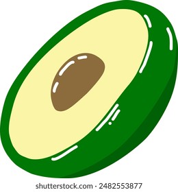 Avocado cartoon in icon style