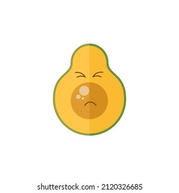 avocado cartoon illustration with various expressions