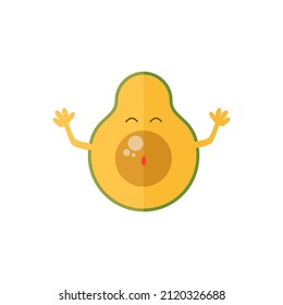 avocado cartoon illustration with various expressions