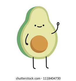 Avocado cartoon vector. Avocado character design.